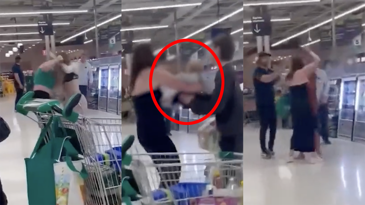 A wild scuffle has stunned onlookers at a supermarket in regional New South Wales.