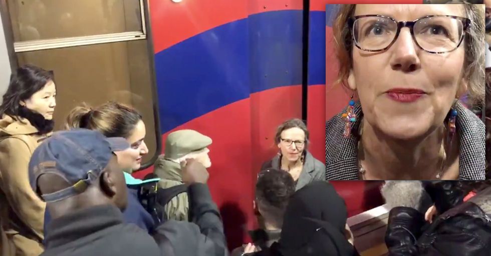 WATCH: Climate Hippy Protesting Train is Asked "Did You Take a TRAIN to Get Here?"