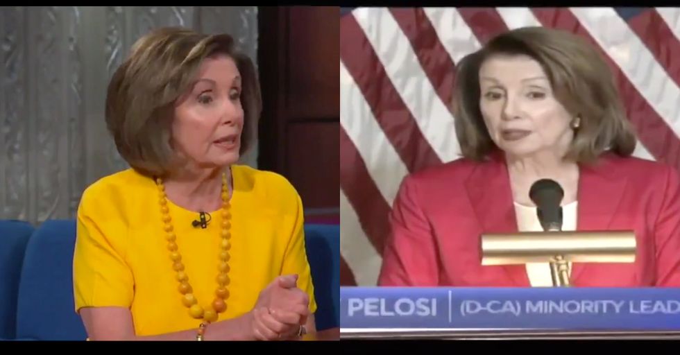 Pelosi to Colbert: Impeachment Doesn't Need to be Bipartisan. Earlier Said Yes, It Did.