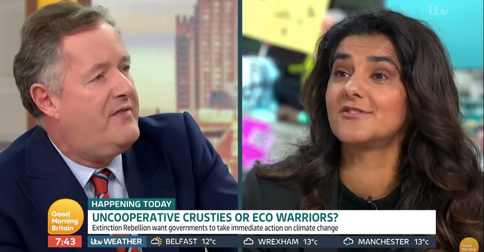 Piers Morgan Grills 'Extinction Rebellion' Co-Leader on Her Personal Carbon Footprint