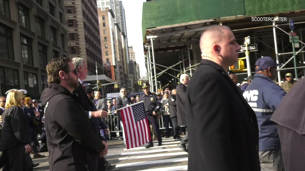 Mayor Bill De Blasio Walks the Streets of New York, Gets Booed