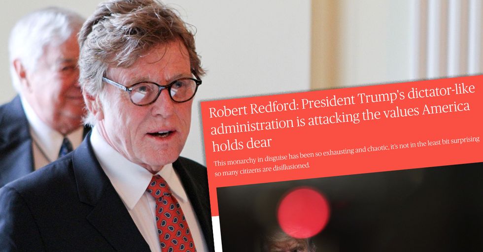 Robert Redford Pens OpEd Claiming Trump is a Secret, Evil Monarch. Provides Zero Examples.