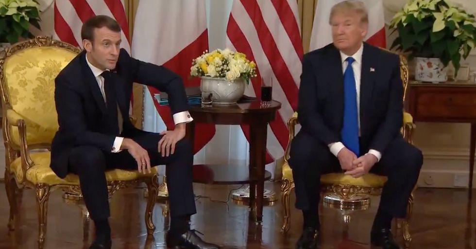 Donald Trump Talks ISIS, Trolls French President Macron Right to His Face