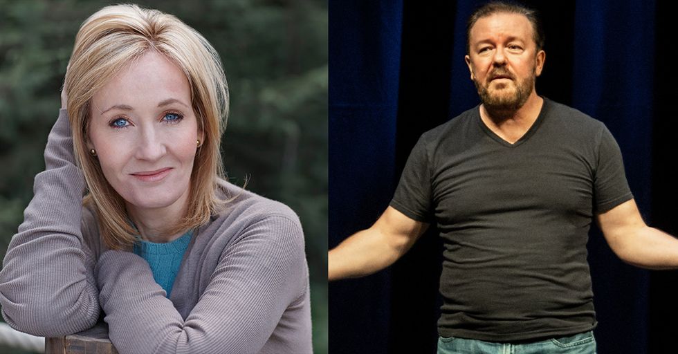 Ricky Gervais Defends Women, J.K. Rowling Against Hateful Transgender Allies