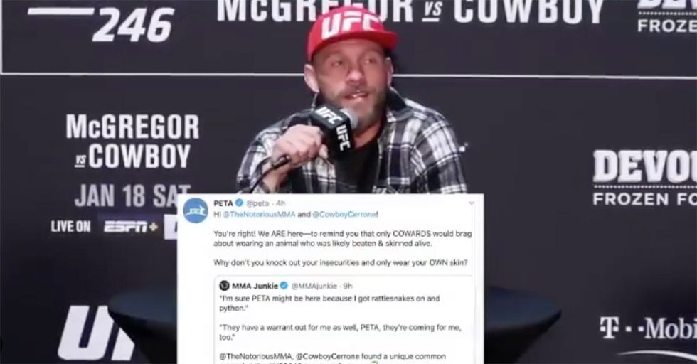 UFC legend Cowboy Cerrone unloads on PETA: "You're f***ed up!"
