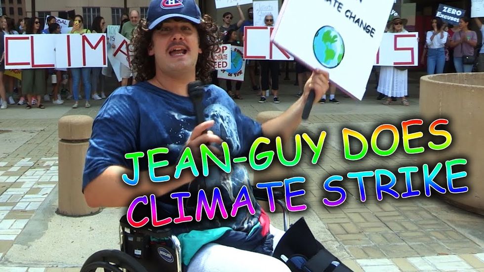 CLIMATE STRIKE PROPAGANDA: Jean-Guy Crashes...