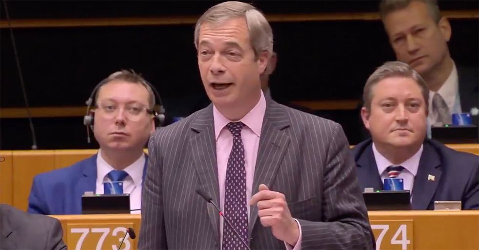 Nigel Farage Waves Goodbye to the European Union [VIDEO]