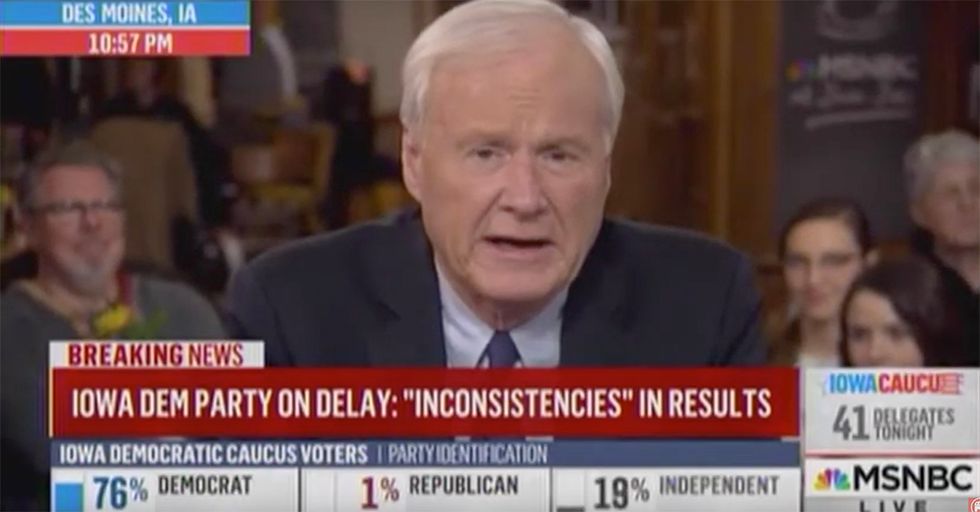 MSNBC's Chris Matthews Declares Donald Trump the Winner of the Democrat Iowa Caucus [VIDEO]