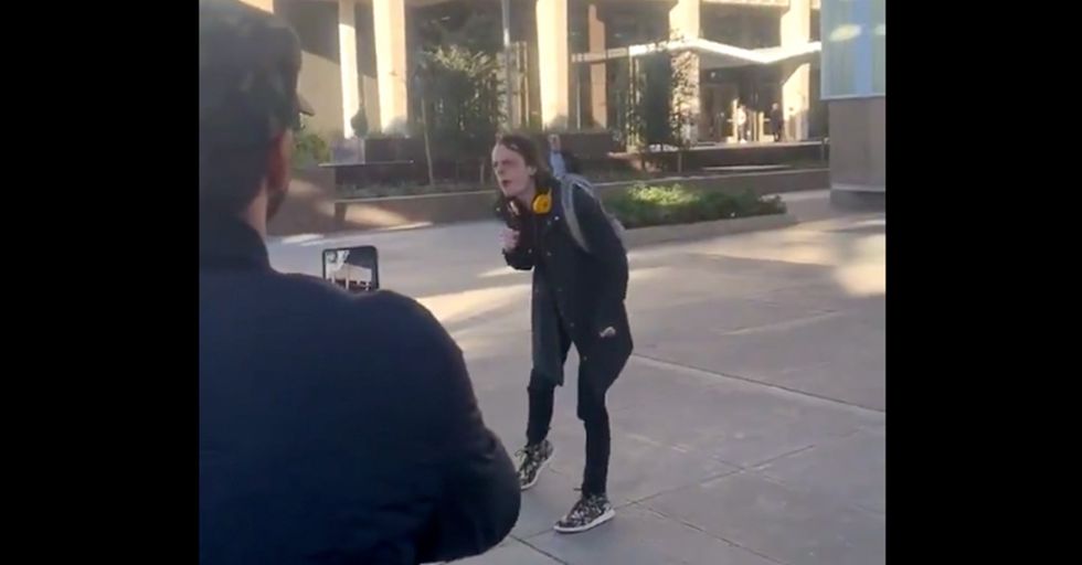 Watch: Leftist student freaks out, loses his tiny mind in anti-Trump rant