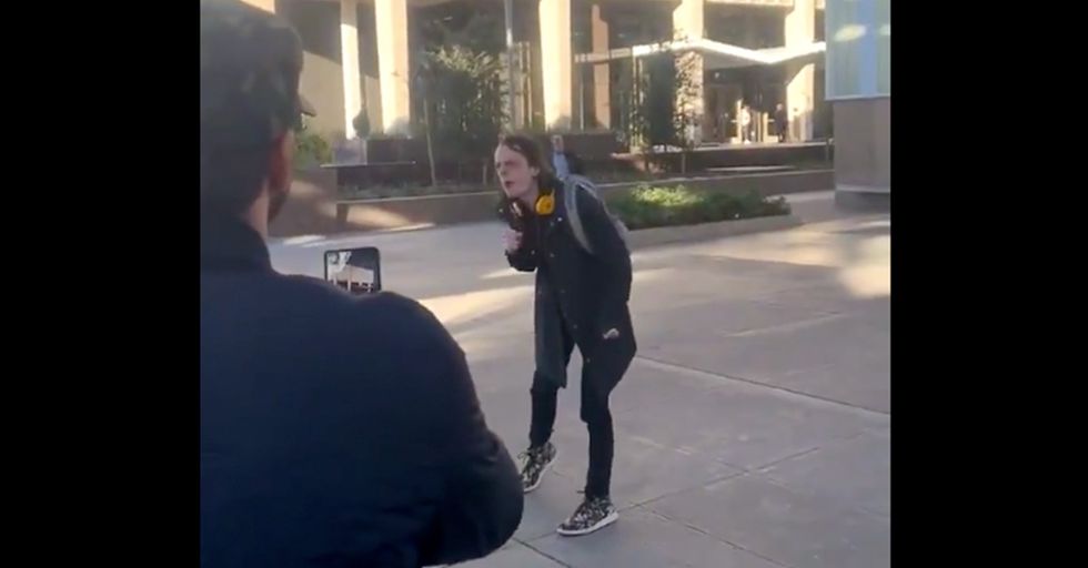 Watch: Leftist student freaks out,  loses his tiny mind in anti-Trump rant