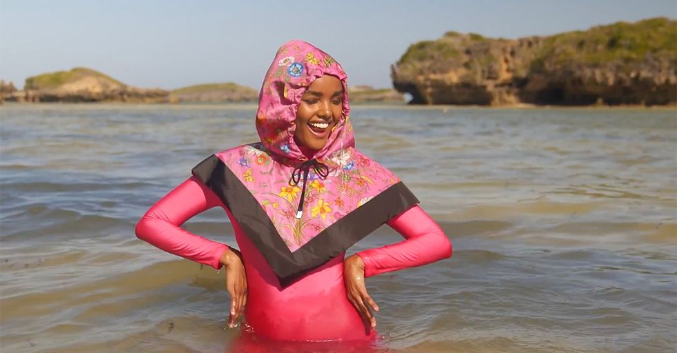 Muslim Sports Illustrated Model Poses in Burkini in Swimsuit Issue