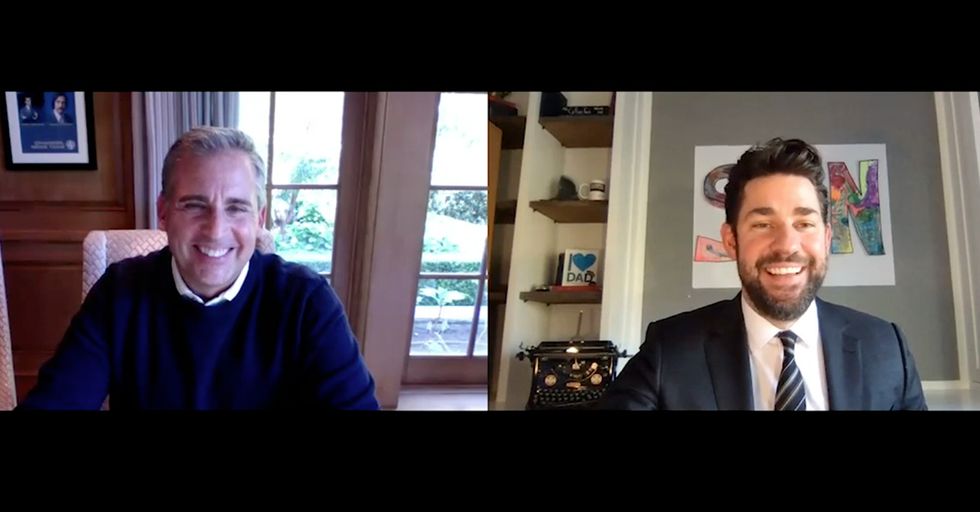 John Krasinski Reunites with Steve Carell to Talk 'The Office' and it's Pure Internet Magic