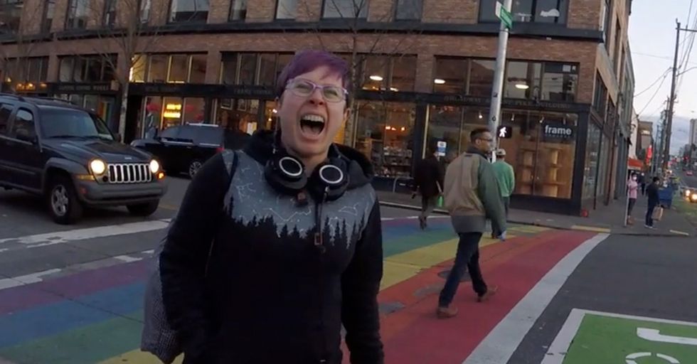 SEATTLE: Feminist Nutcase Screams Bloody Murder to 'Relax'