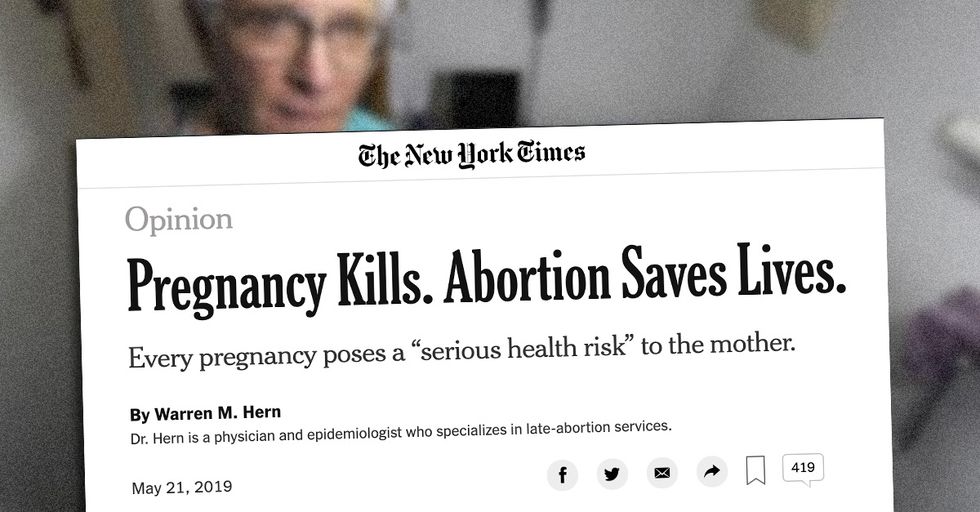 New York Times OpEd Says "Abortion Saves Lives" This is the Evil We Face...