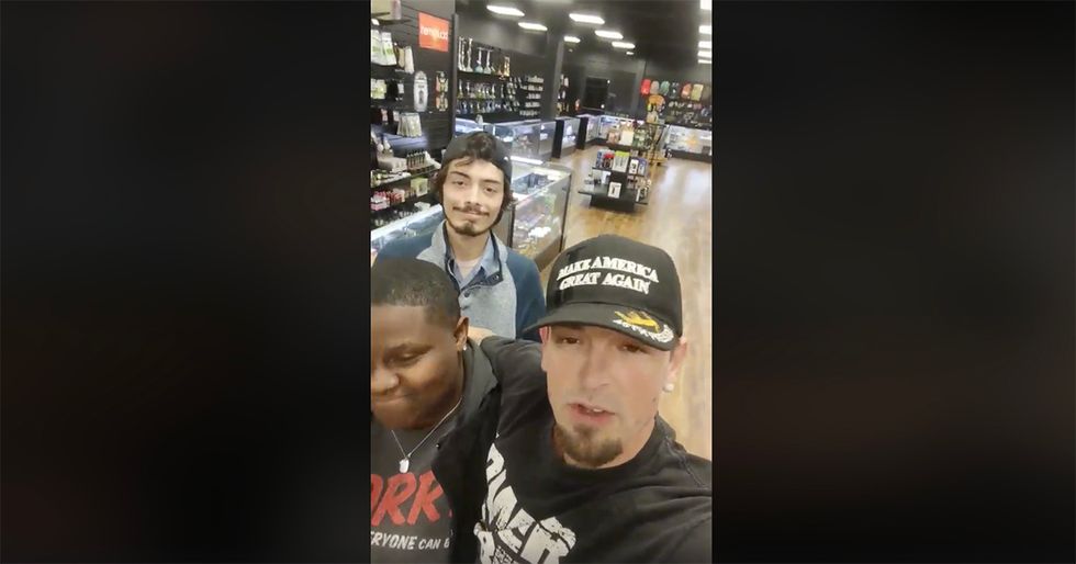 MAGA Vaper Returns to Store Where He Was Harassed, Records Message [VIDEO]