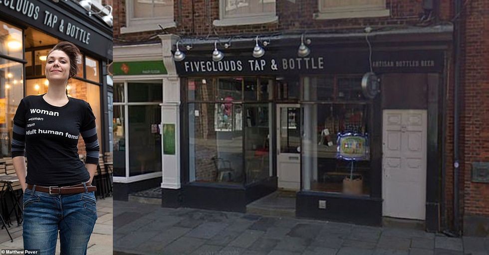 UK: Woman Banned from Pub Because Her Shirt Defines a Woman as a Woman