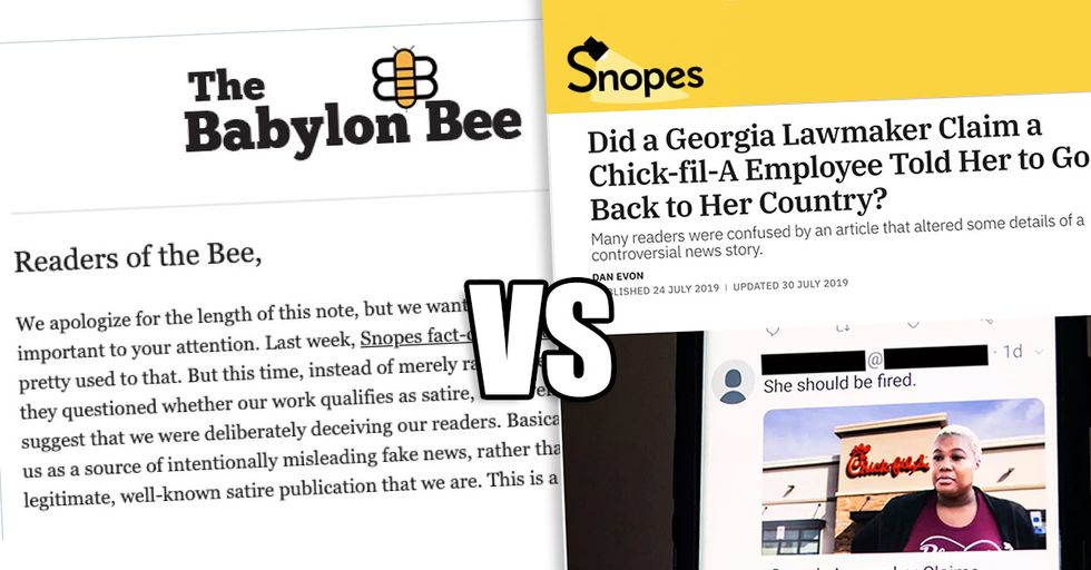 Satire Site 'The Babylon Bee' Considering Legal Action Against Snopes