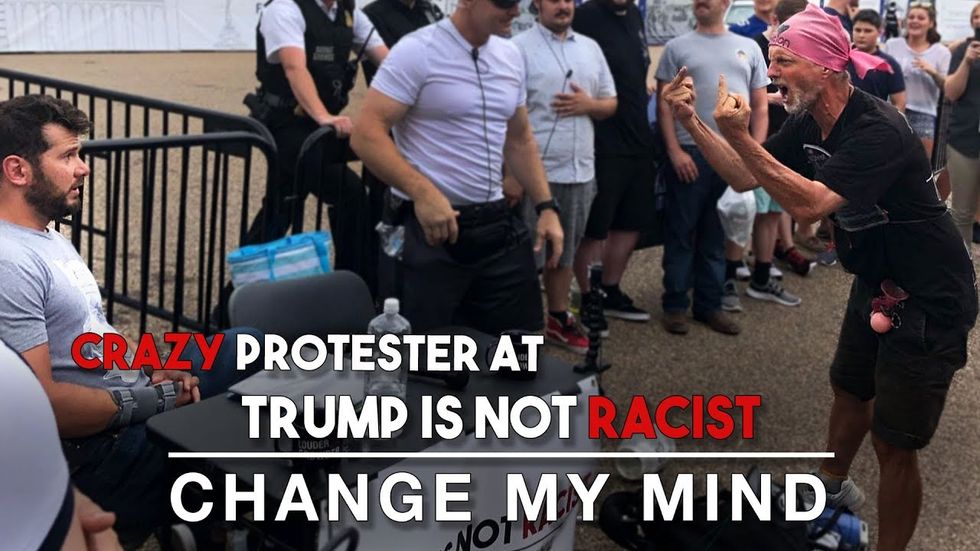 Insane Anti-Trump Protester Goes BESERK on Crowder! | Change My Mind