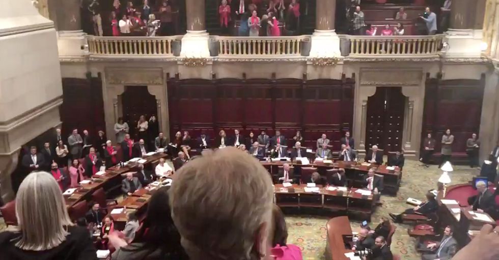 New York State Senate Cheers After it Passes Up-to-Birth Abortion Law
