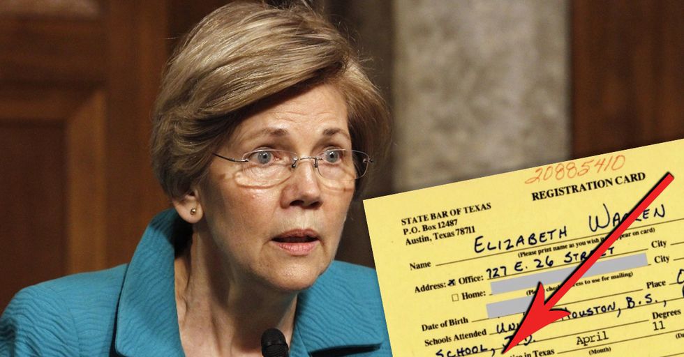 Elizabeth Warren Listed Herself as "American Indian" on Texas Bar Registration