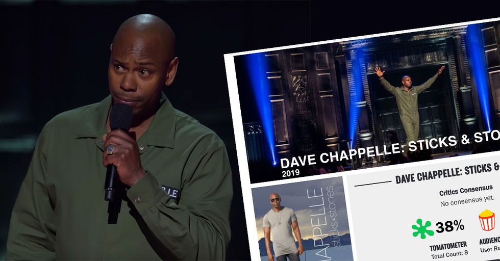 Rotten Tomatoes Allows User Vote on Dave Chappelle's 'Sticks and Stones.' The Ratings Skyrocket.