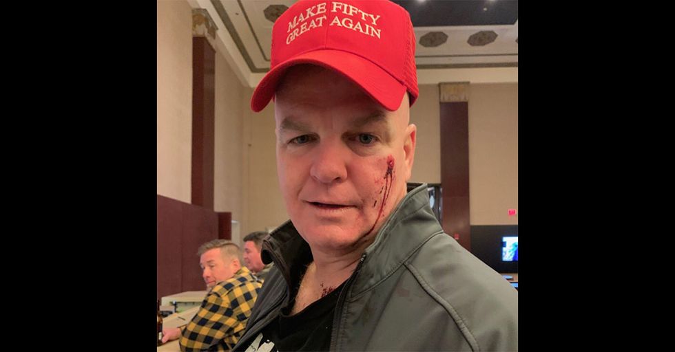 Deranged Leftist Attacks Retired NYPD Over...Wrong MAGA Hat