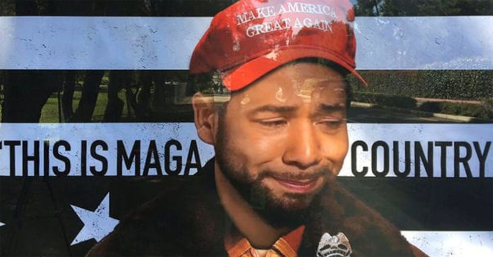 Street Artist Sabo Mocks Jussie Smollett with Fake Movie Posters