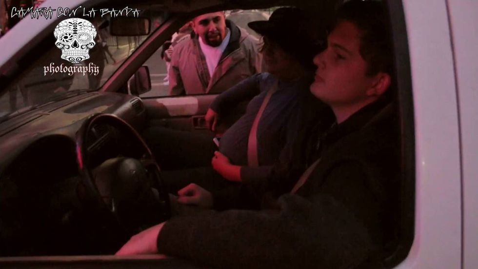 Columbus Day Protesters Block Traffic, Threaten Driver. Get RUN OVER!