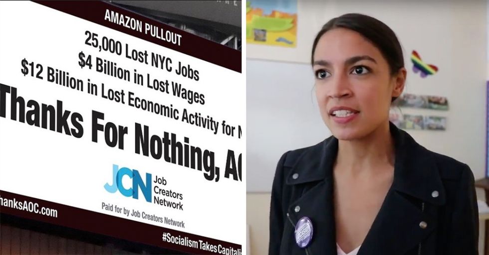 Alexandria Ocasio-Cortez Offended by Billboard Criticizing Amazon Screw-Up