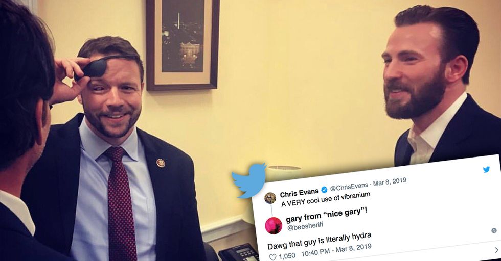 Chris Evans Criticized For Sharing Photo of Himself With Dan Crenshaw
