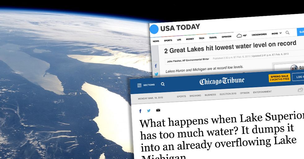 Alarmists Blamed Low Great Lakes Levels on Climate Change. Now Lakes Show Record Highs.