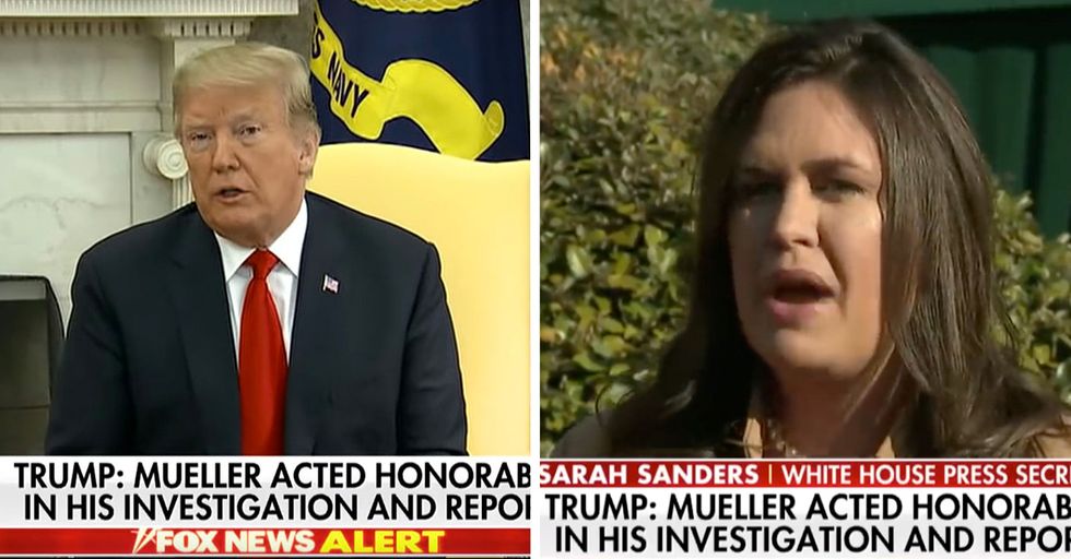 WATCH: Trump Praises Mueller, Sarah Sanders Scorches Democrats