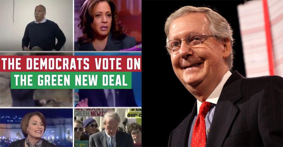 WATCH: Cocaine Mitch Savages Democrats Over Green New Deal Vote