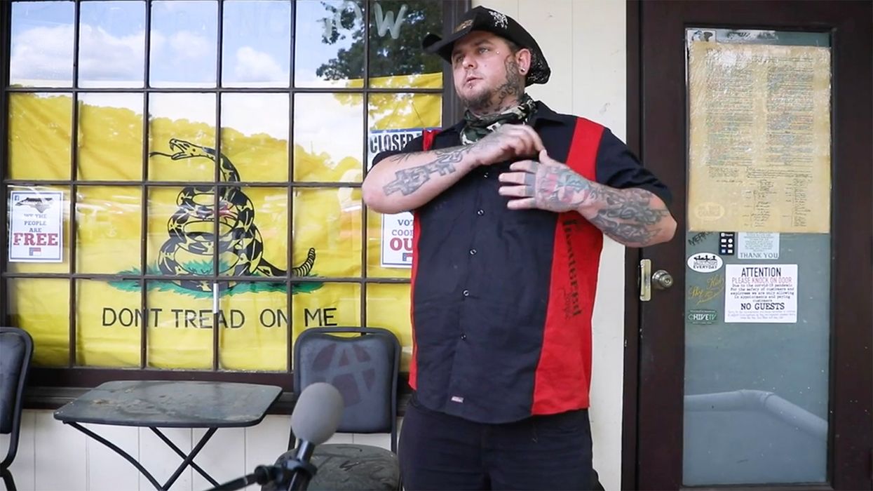 Tattoo Parlor Owner Makes a Patriotic Statement Before he's Arrested
