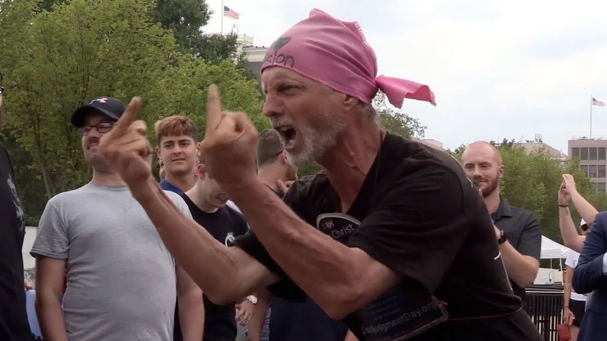Insane Protester Tells Steven Crowder: 'Eat My Butt'