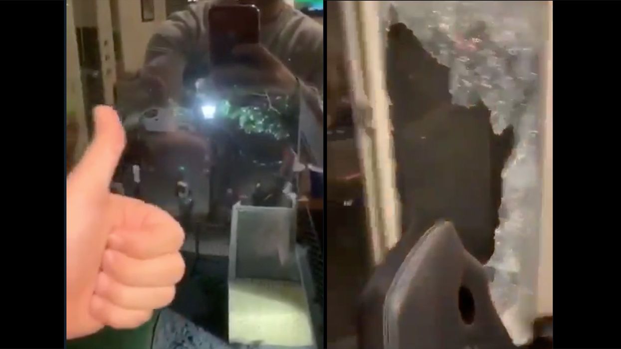 Guys Show Support to Rioters with Thumbs Up. Rioters BREAK THEIR WINDOWS!