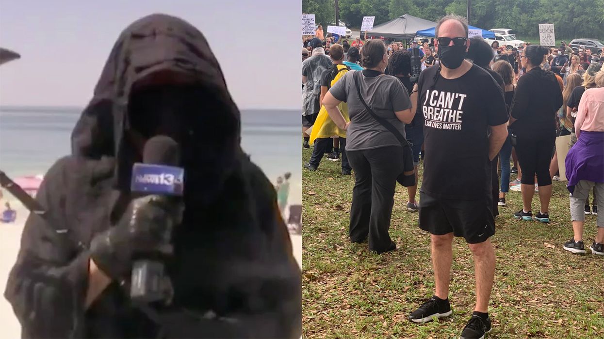 Remember the Butthead Dressed as the Grim Reaper Scaring People About COVID? He's Out Protesting.