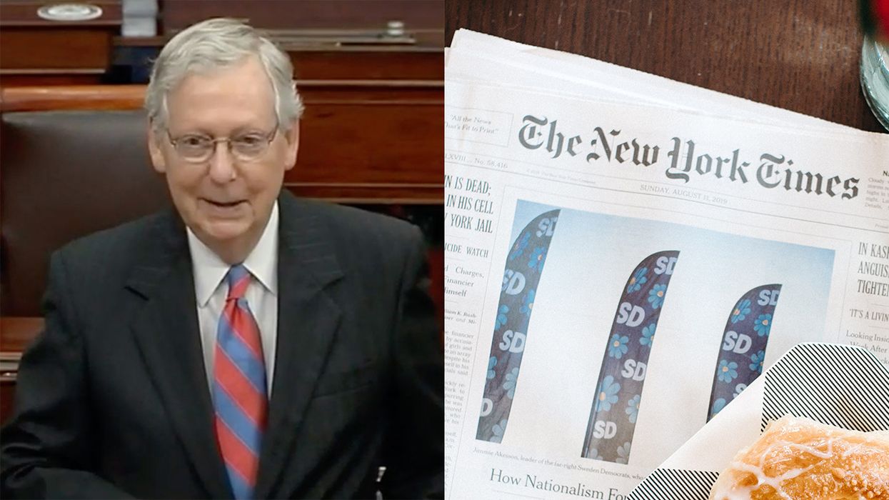 Cocaine Mitch Defecating on the New York Times Is the Content We Need