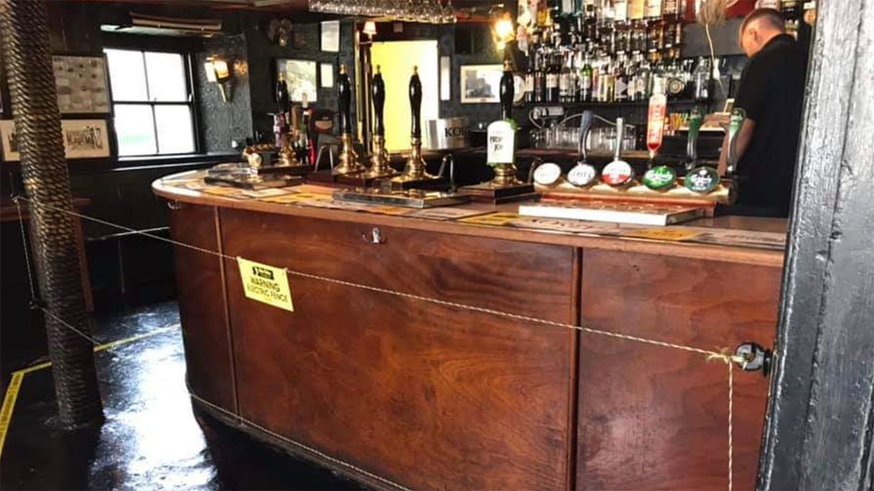 This Pub Added an ELECTRIC FENCE Around the Bar to Force Social Distancing
