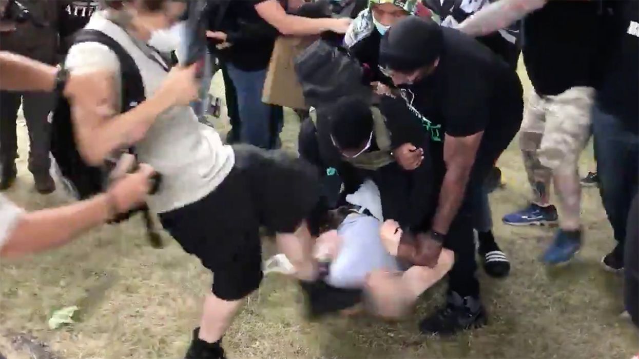 A Trump Supporter Got Kicked in the Head by an (Alleged) Biden Supporter in Kenosha