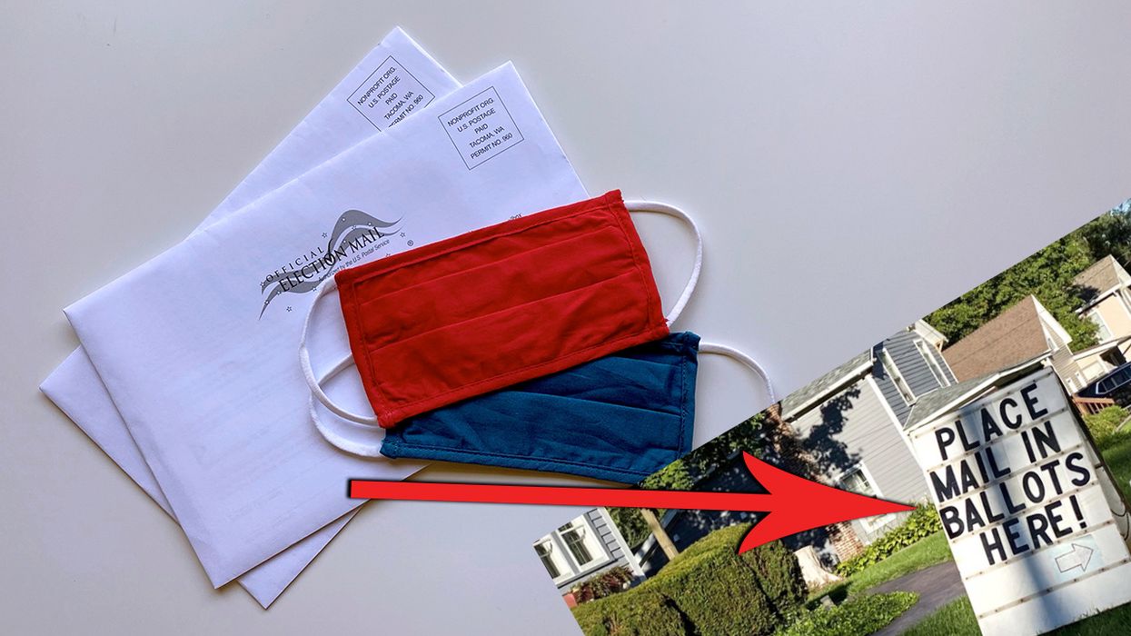 A Michigan Homeowner Is in Trouble for This (Hysterical) Mail-in Voting Display