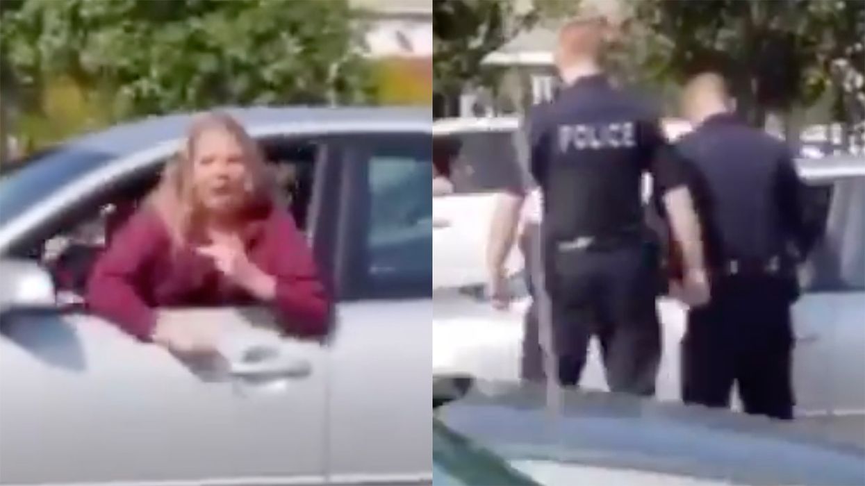 This Unhinged 'Karen' Went Bananas at Trump Fans. The Cops Had to Get Involved...