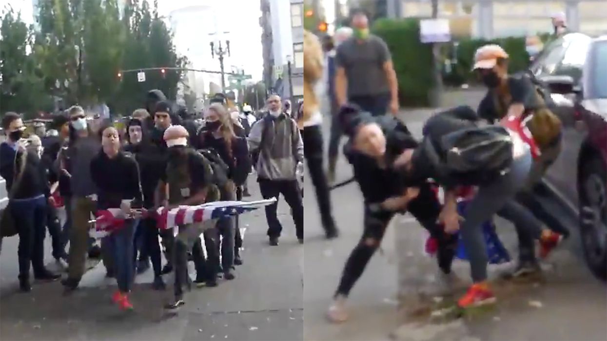 Portland Antifa DRAGGED a Girl for Waving an American Flag, but She Refused to Let Go