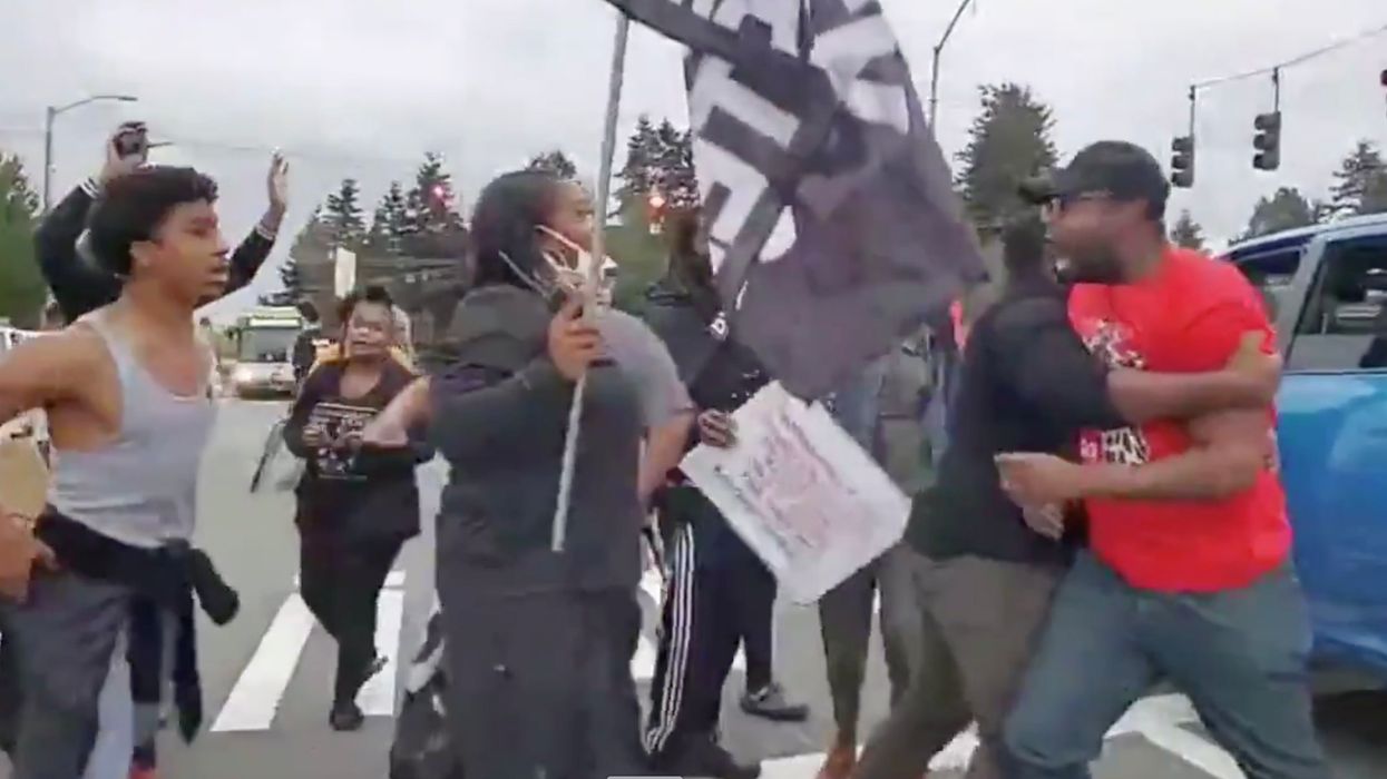 Black Driver Physically Confronts BLM Protesters Blocking Traffic
