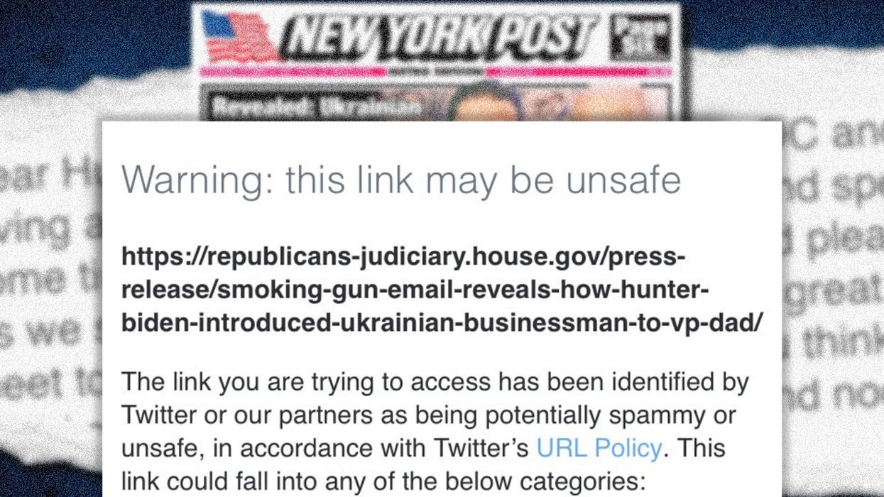 Unreal: Twitter Now Censoring Government Websites from Sharing the Hunter Biden Story