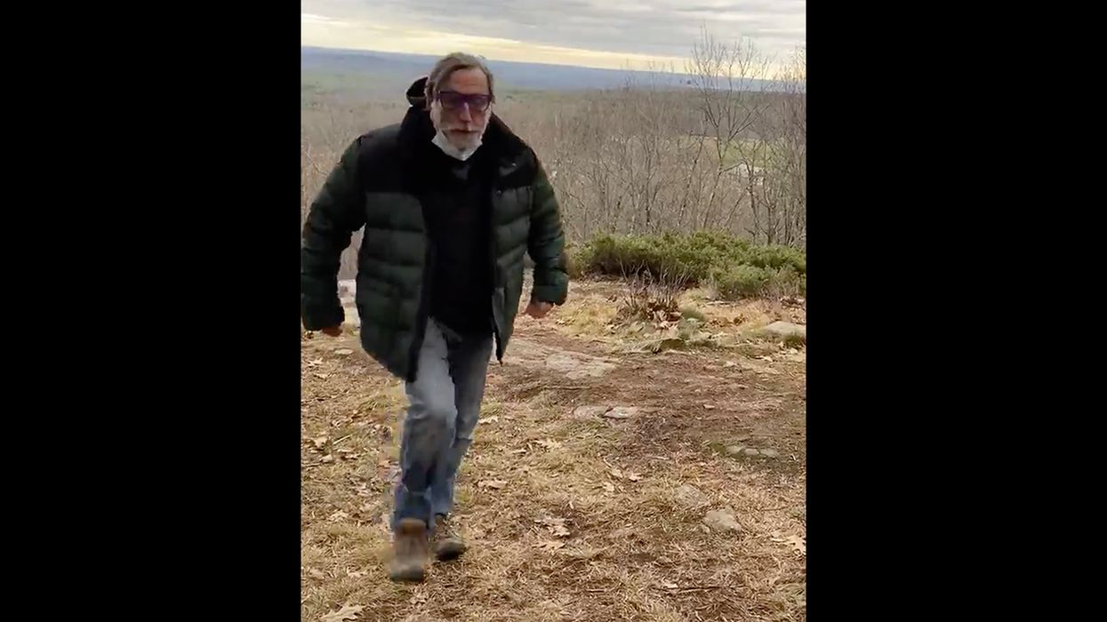 Mask Nazi Spits on Hikers for Not Wearing Masks ... While They Were Outdoors Hiking