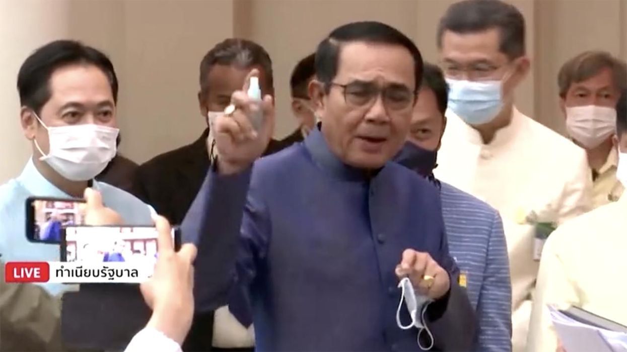 Thai Prime Minister Grows Tired of Questions, Sprays Press with Disinfectant