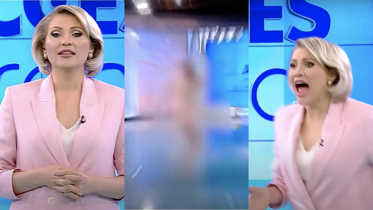 Video Catches Naked Woman Attacking Newscaster with a Brick on Live Broadcast