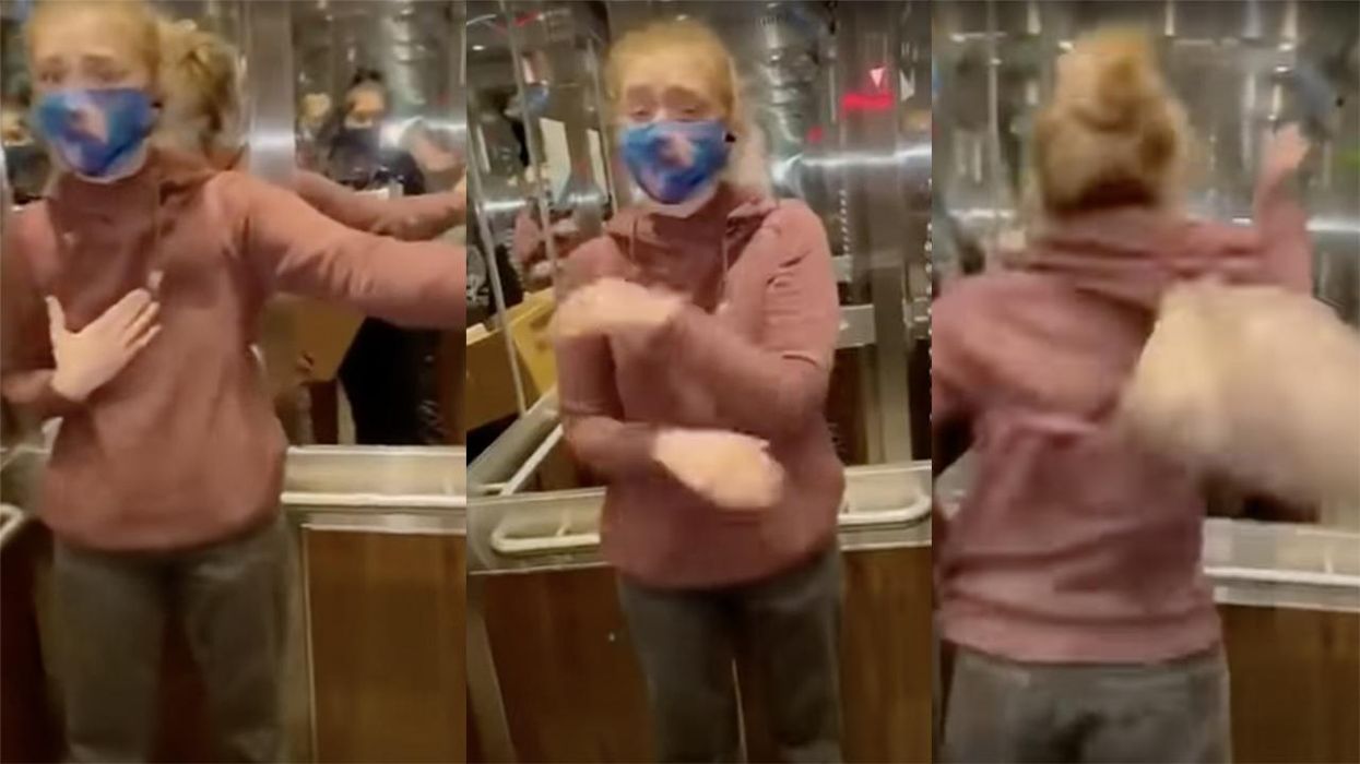 Woman Has Epic Elevator Meltdown Over Someone She Claims Isn't Masked Up Properly