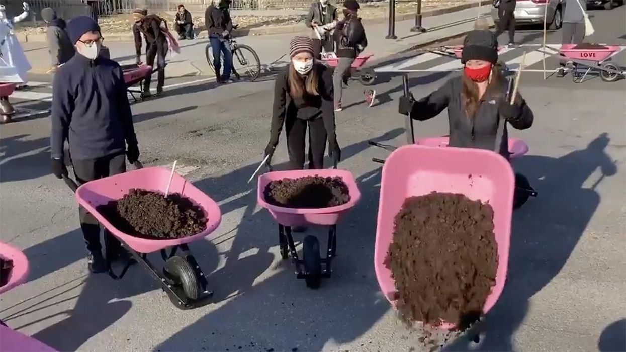 Climate Activists Claim Biden Isn't Extreme Enough, Dump Cow Poop Outside White House